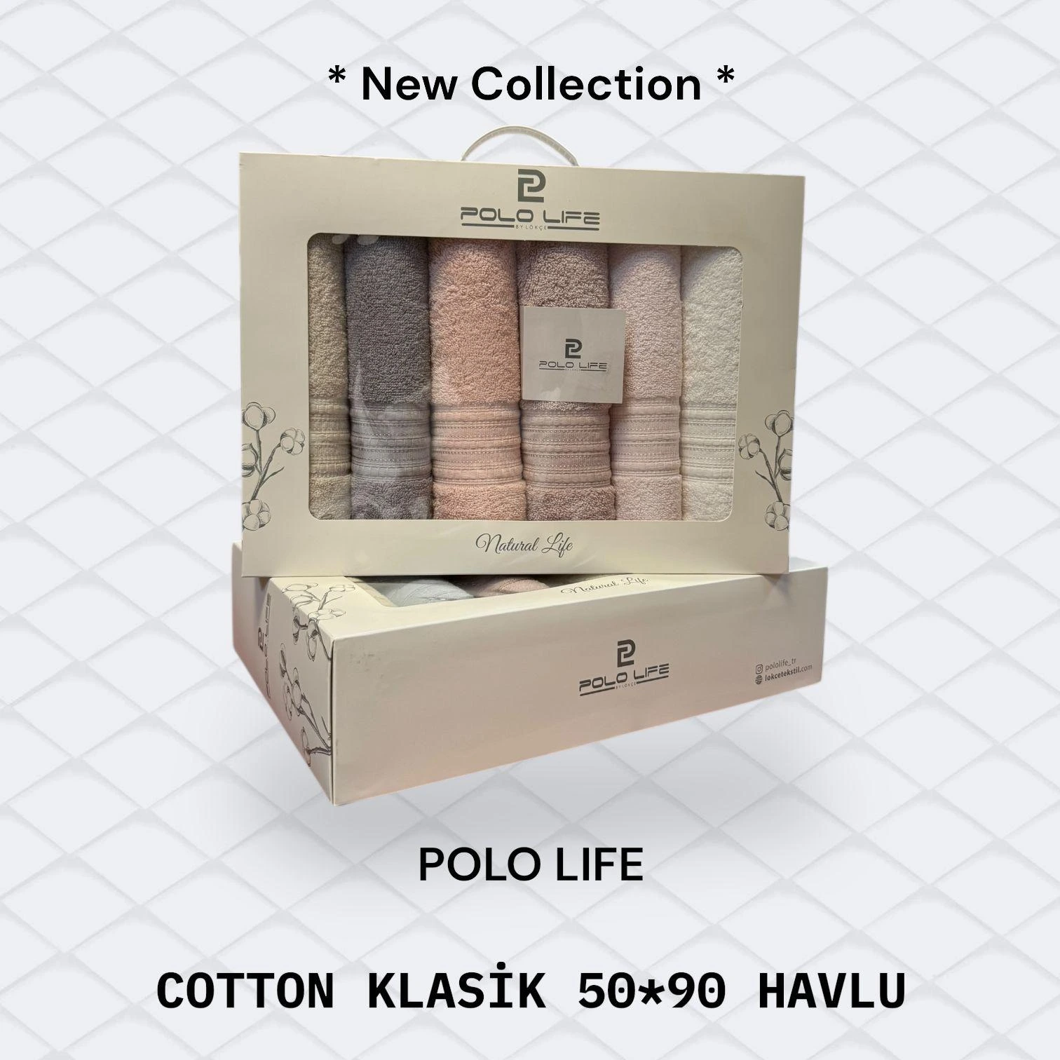 POLOLİFE 50*90 6 LI COTTON KLASİK HAVLU