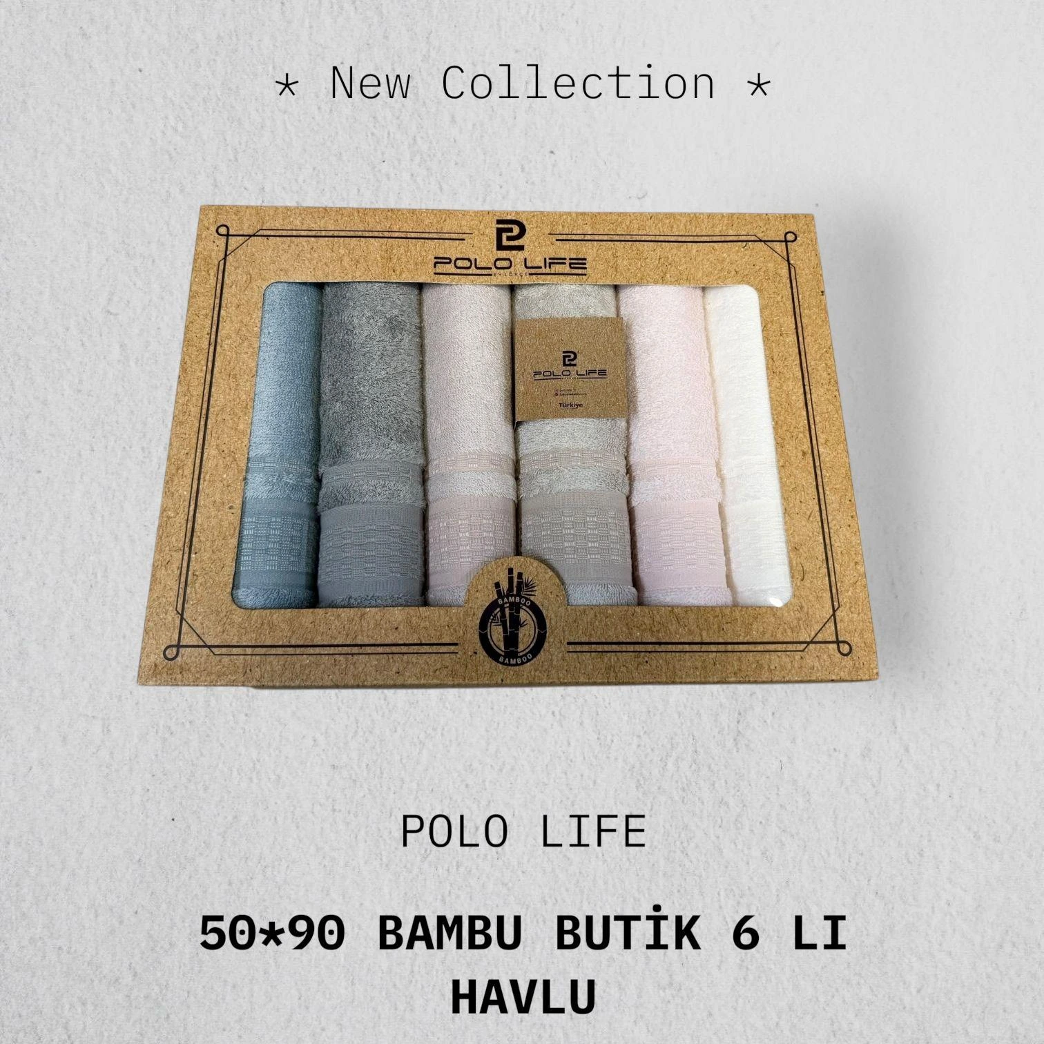 POLOLİFE 50*90 6 LI BAMBU BUTİK HAVLU