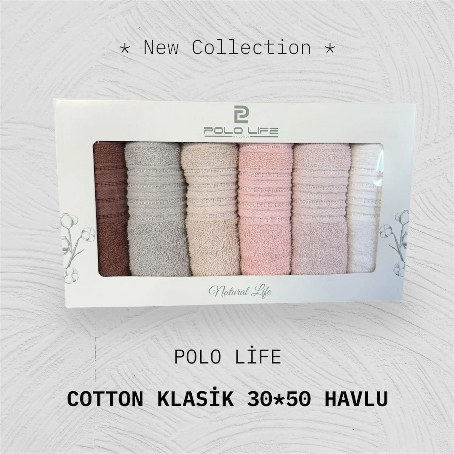 POLOLİFE 30*50 6 LI COTTON KLASİK MUTFAK HAVLUSU