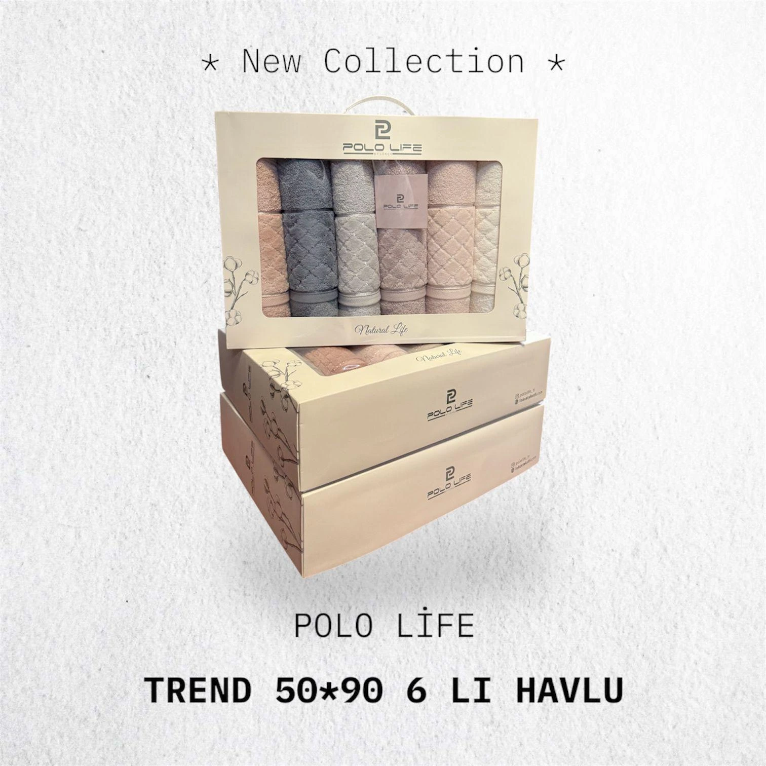 POLOLİFE 50*90 6 LI TREND HAVLU